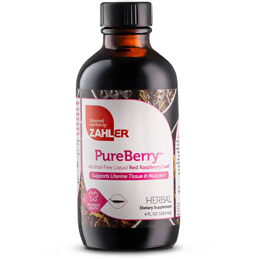 Zahler PureBerry - Red Raspberry Leaf Liquid for Uterine Support - Organic Herbal Formula - 4 oz - HSA/FSA Eligible