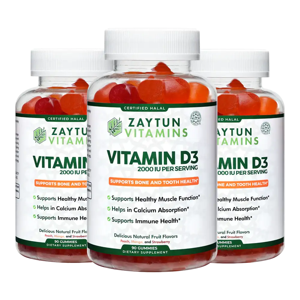 Halal Vitamin D3 2000IU Gummies (3Pack)