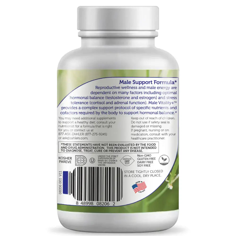 Zahler Male Vitality+ with Shilajit, Ashwagandha, Lycopene & Vitamins - Supports Male Fertility & Energy - 120 Tablets - HSA/FSA Eligible