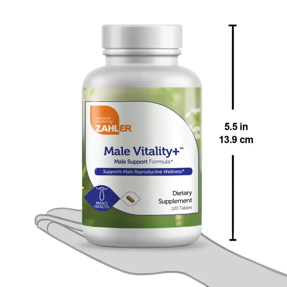 Zahler Male Vitality+ with Shilajit, Ashwagandha, Lycopene & Vitamins - Supports Male Fertility & Energy - 120 Tablets - HSA/FSA Eligible