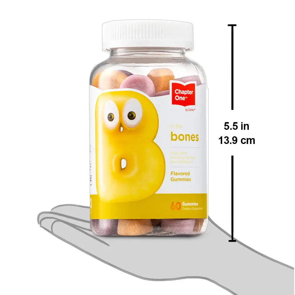 Zahler Chapter One Bone Gummies for Kids - Calcium + Vitamin D3 - Bone &  Teeth Support - Orange Strawberry Cherry - 60 Gummies - HSA/FSA Eligible
