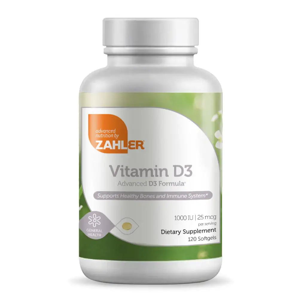 Zahler Vitamin D3 1000 IU Softgels 120 and 250 Count - High Potency Bone and Immune Support - Easy-to-Swallow - HSA/FSA Eligible