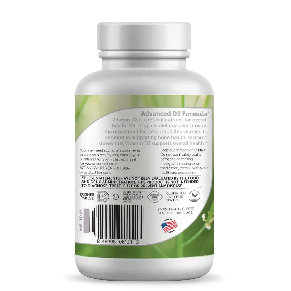 Zahler Vitamin D3 2000 IU - Orange Chewable Tablets for Bone & Immune Support - 120 Ct Supplement HSA/FSA Eligible