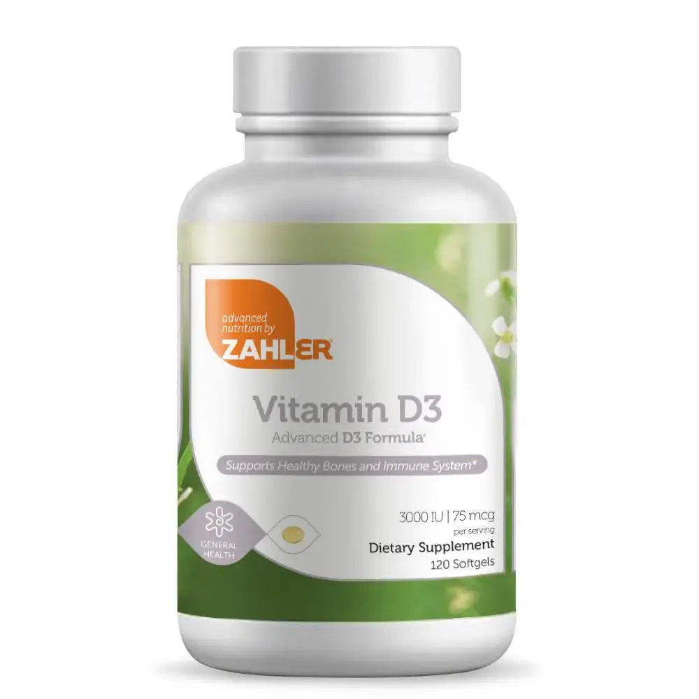Zahler Vitamin D3 3000 IU Softgels 120 and 250 Count - High Potency Bone and Immune Support - Easy-to-Swallow - HSA/FSA Eligible