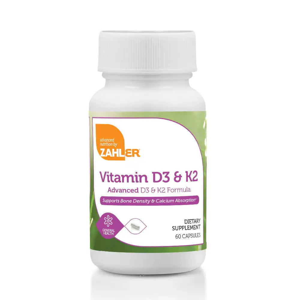Zahler Vitamin D3 & K2 - Bone, Heart & Immune Support with 5000 IU D3 + 180 mcg K2 - Vegan Capsules - 60 Ct - HSA/FSA Eligible