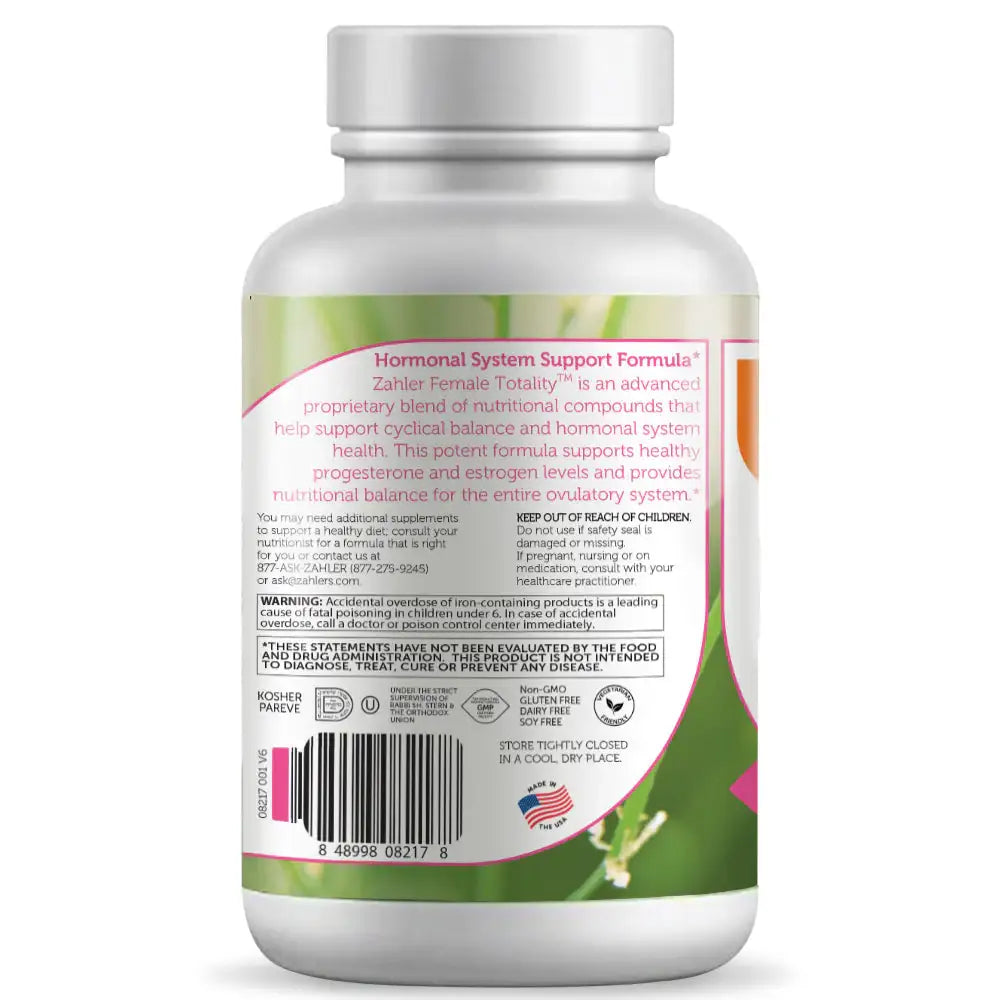 Zahler Female Totality - Hormonal Balance with Dong Quai Shatavari Chaste  Tree DIM for Cycle Support & Ovulation - 120 Capsules - HSA FSA Eligible