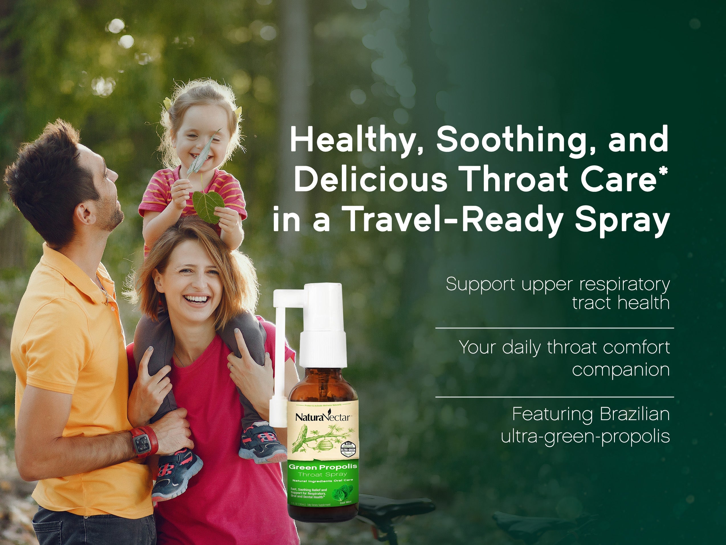 Green Propolis Throat Spray, Cool Mint, 30 mL