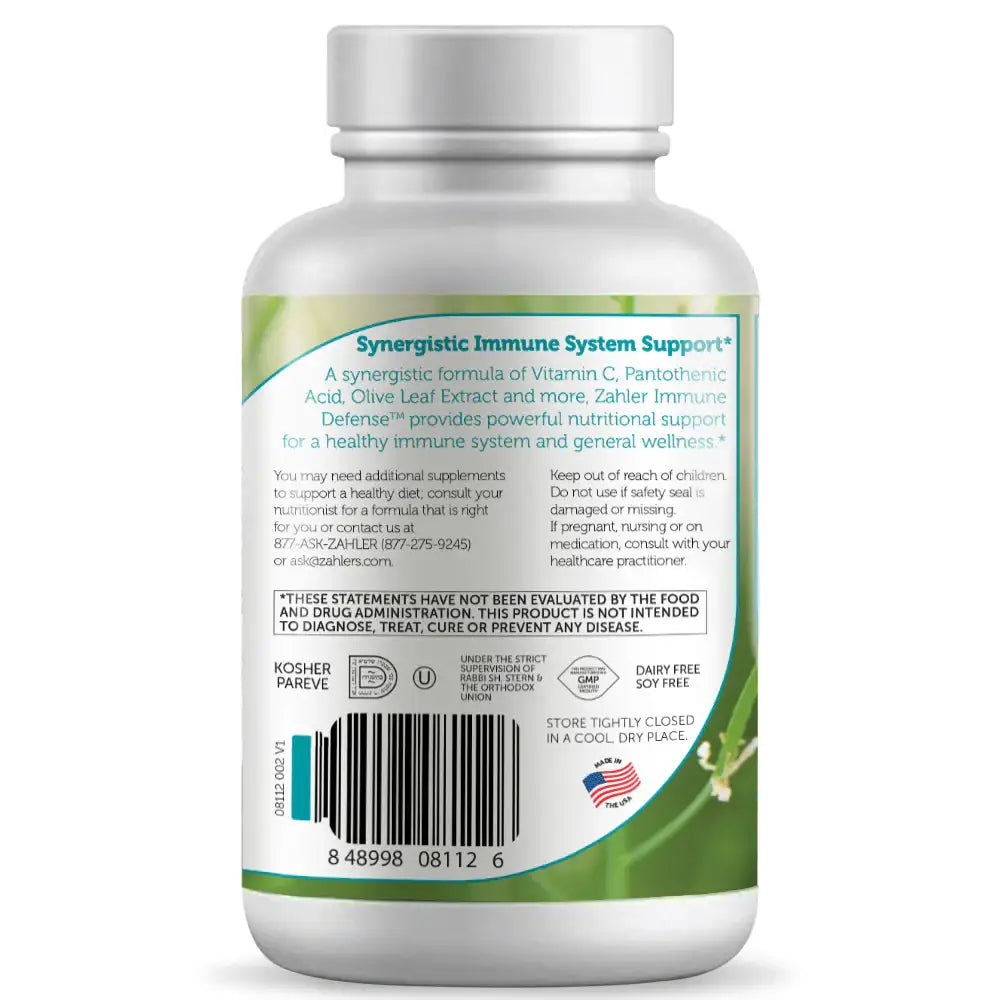 Zahler Immune Defense - Vitamin C, Olive Leaf & Bee Propolis - Immune Support Formula - 120 Capsules - HSA/FSA Eligible