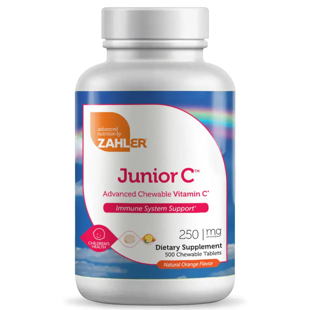Zahler Junior C - 250mg Vitamin C for Kids - Immune & Antioxidant Support - Orange Chewables, 90/180/500 Tablets - HSA/FSA Eligible