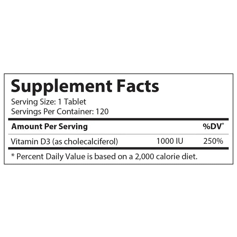 Zahler Junior D3 - 1000 IU Vitamin D3 for Kids - Bone & Immune Support - Orange Chewables, 120/250 Tablets - HSA/FSA Eligible