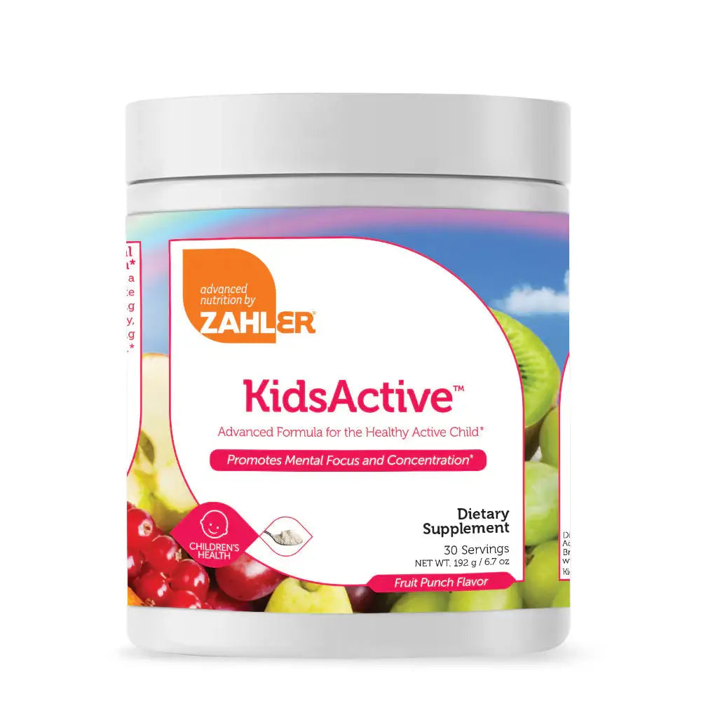 Zahler KidsActive - Mental Focus & Attention Support for Kids - Fruit Punch Powder with DMG, Inositol, B-Vitamins - 30 Servings - HSA/FSA Eligible