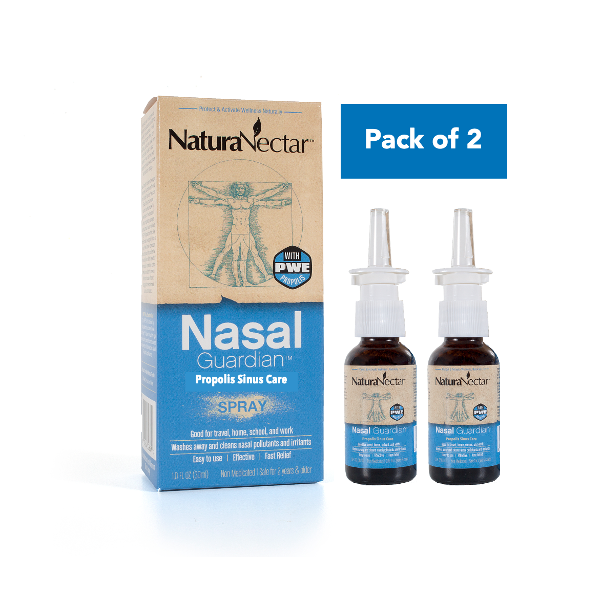Multi-Propolis Nasal Spray, Alcohol & Propylene Glycol Free, For 2 Years Old & Older, 1 fl oz (30mL) | Pack of 2