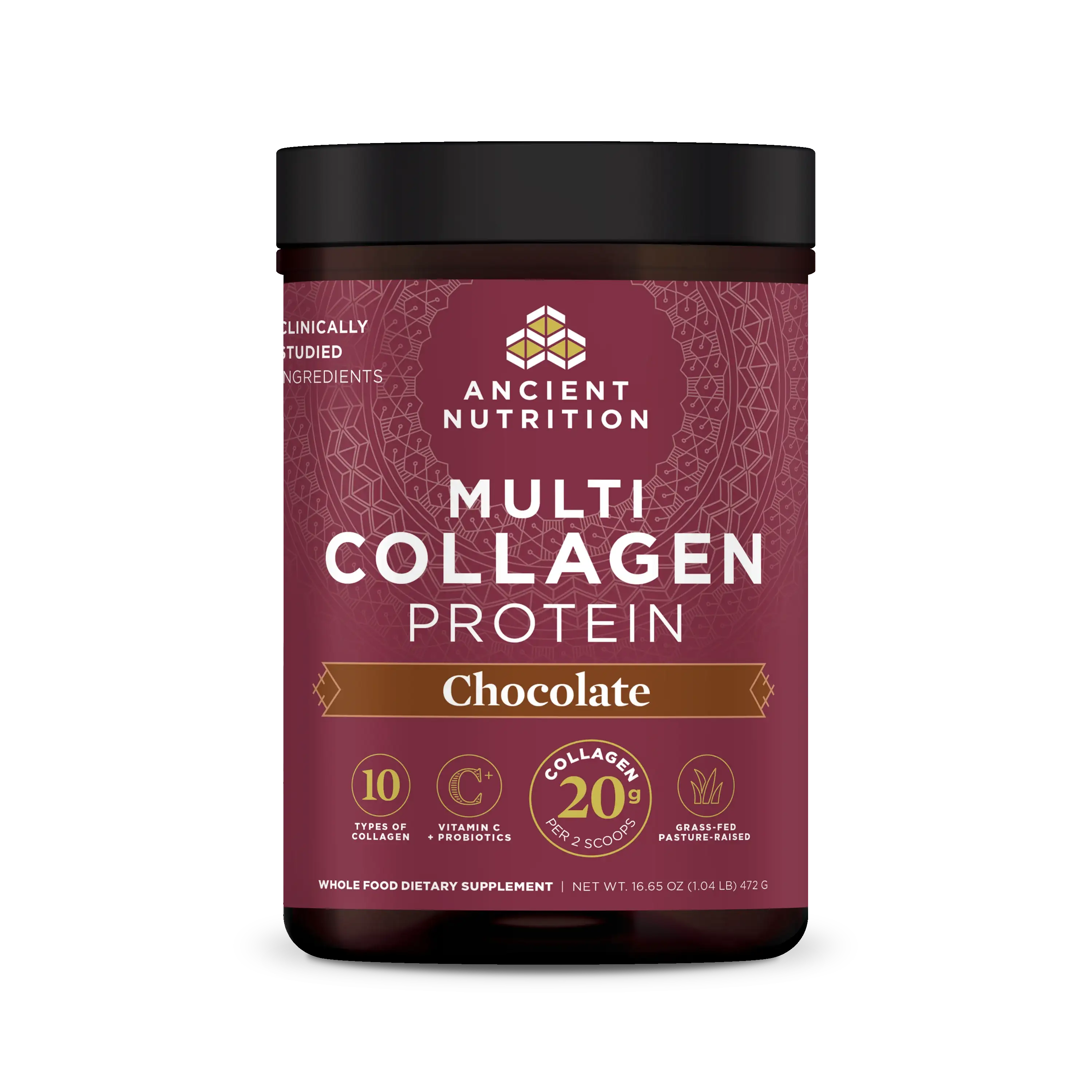 Ancient Nutrition Multi Collagen Protein Powder Chocolate & Vanilla -  10 Collagen Types for Joints Skin Hair Nails Gut Support - HSA FSA Eligible