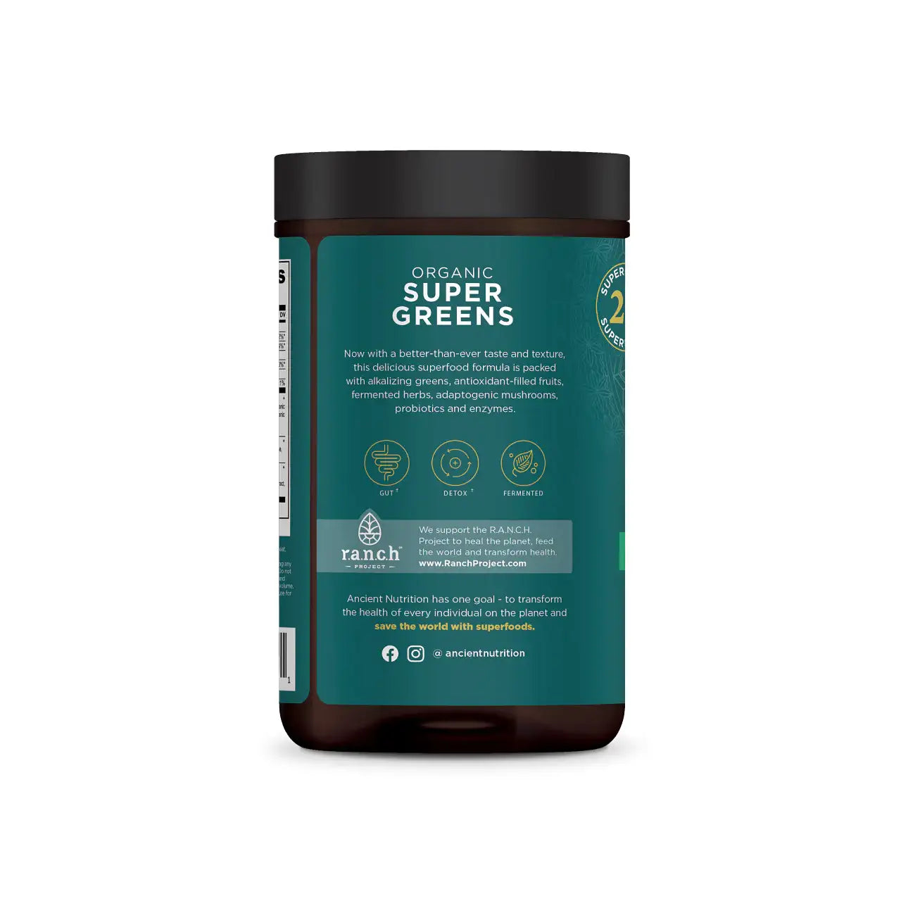 Ancient Nutrition Supergreens Mango and Berry - 25 Servings with  Probiotics Enzymes Fermented Herbs for Gut Health Detox Immune Support