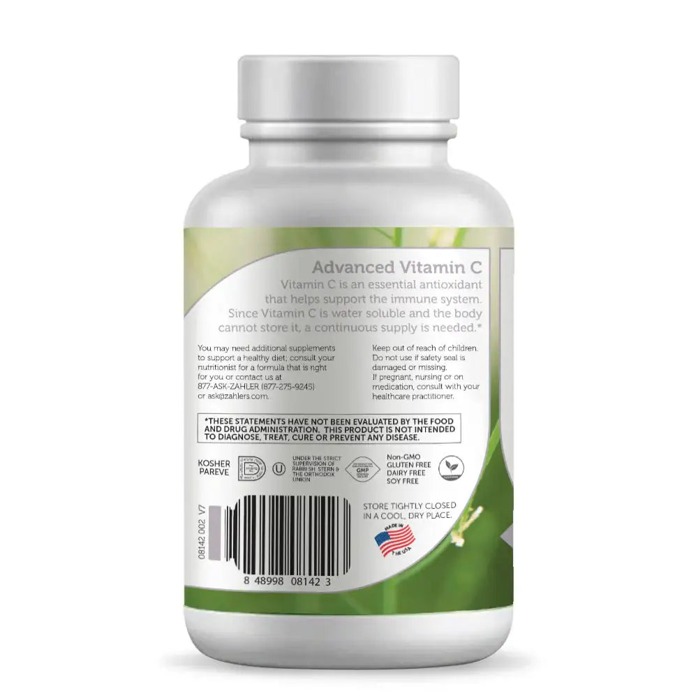 Zahler PureWay C 500mg Capsules - Advanced Immune Support with Bioflavonoids - HSA FSA Eligible (120 and 250 Count)