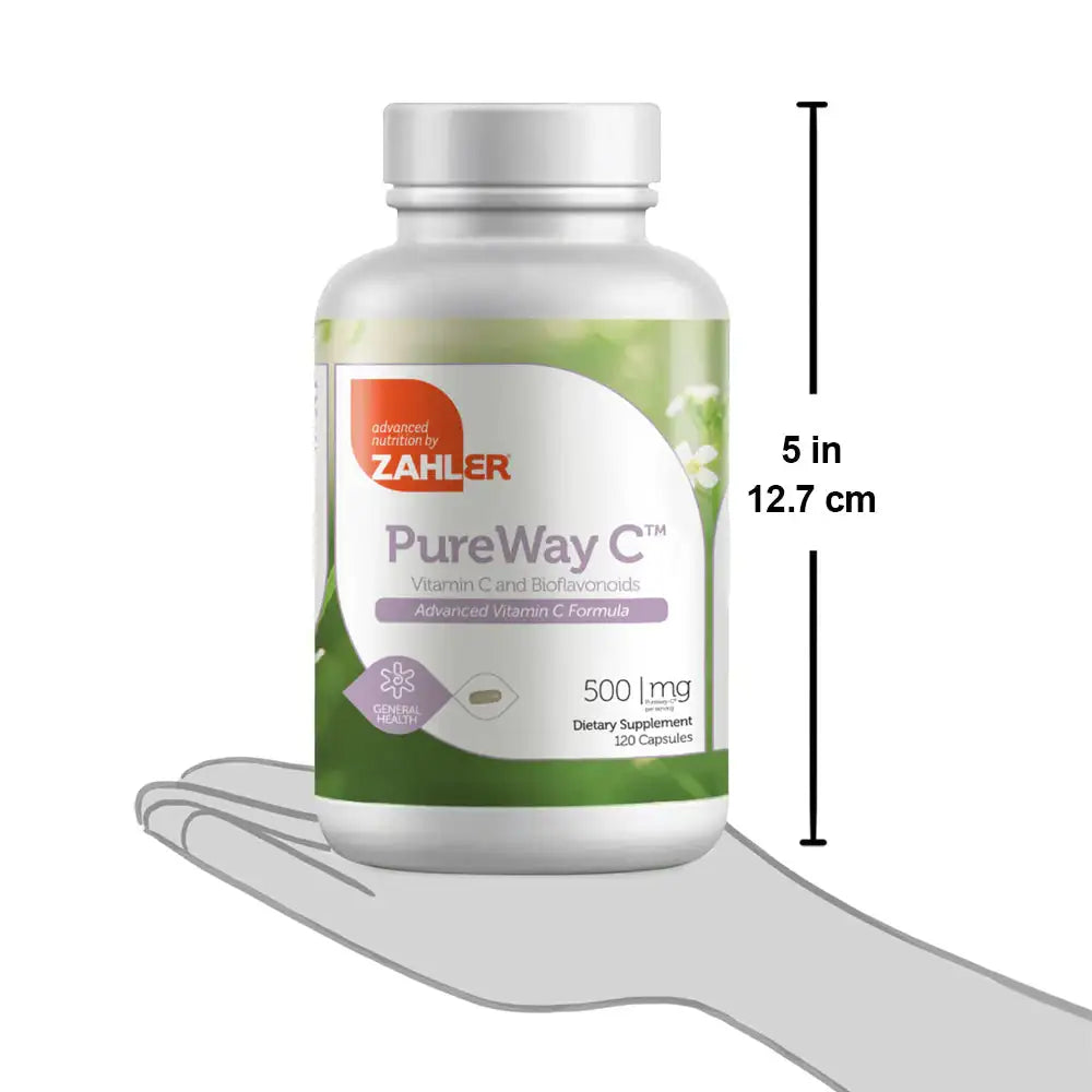 Zahler PureWay C 500mg Capsules - Advanced Immune Support with Bioflavonoids - HSA FSA Eligible (120 and 250 Count)