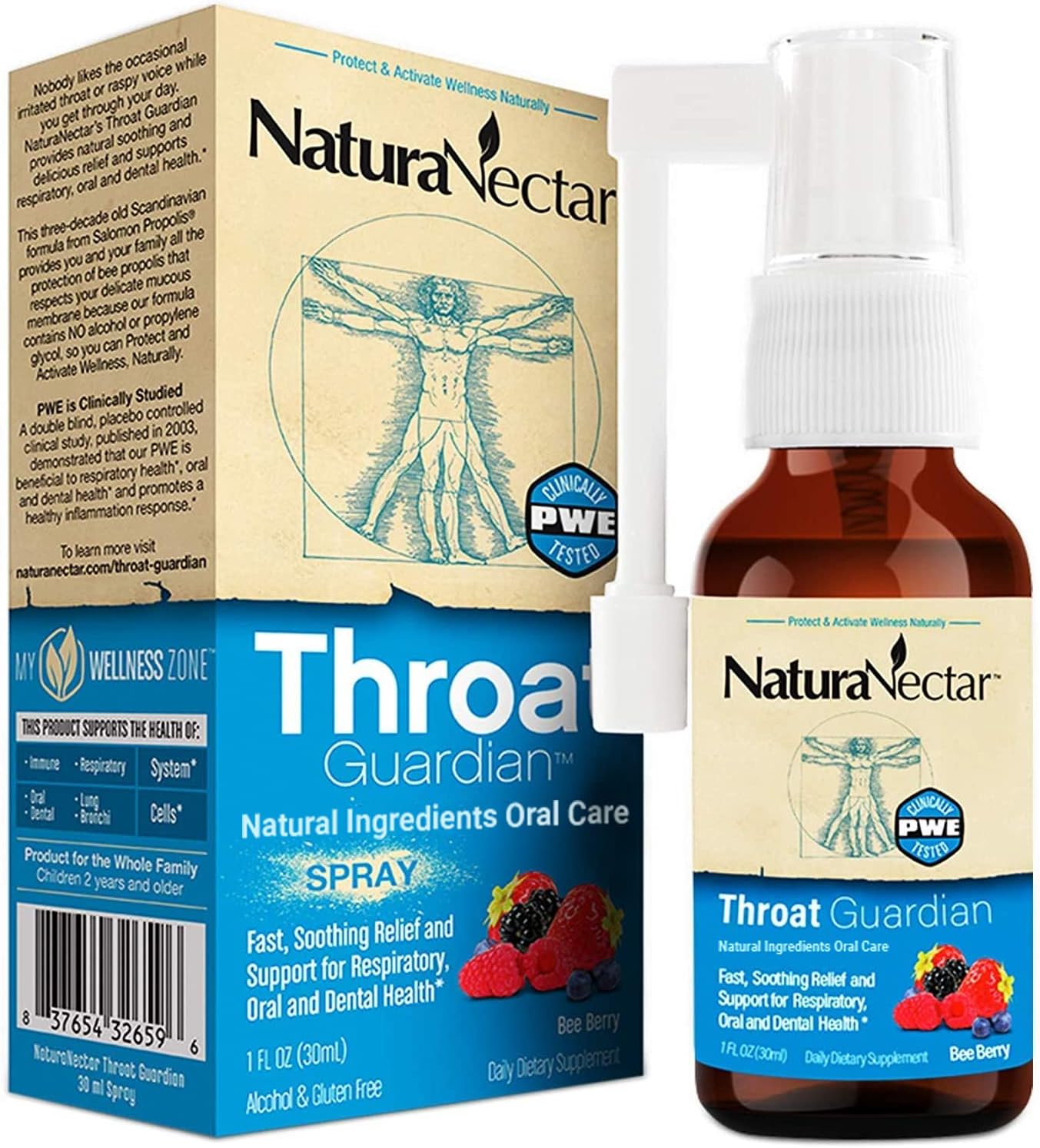 Multi-Propolis Throat Spray, Alcohol & Propylene Glycol Free, BeeBerry Flavor 1 fl oz (30 mL)