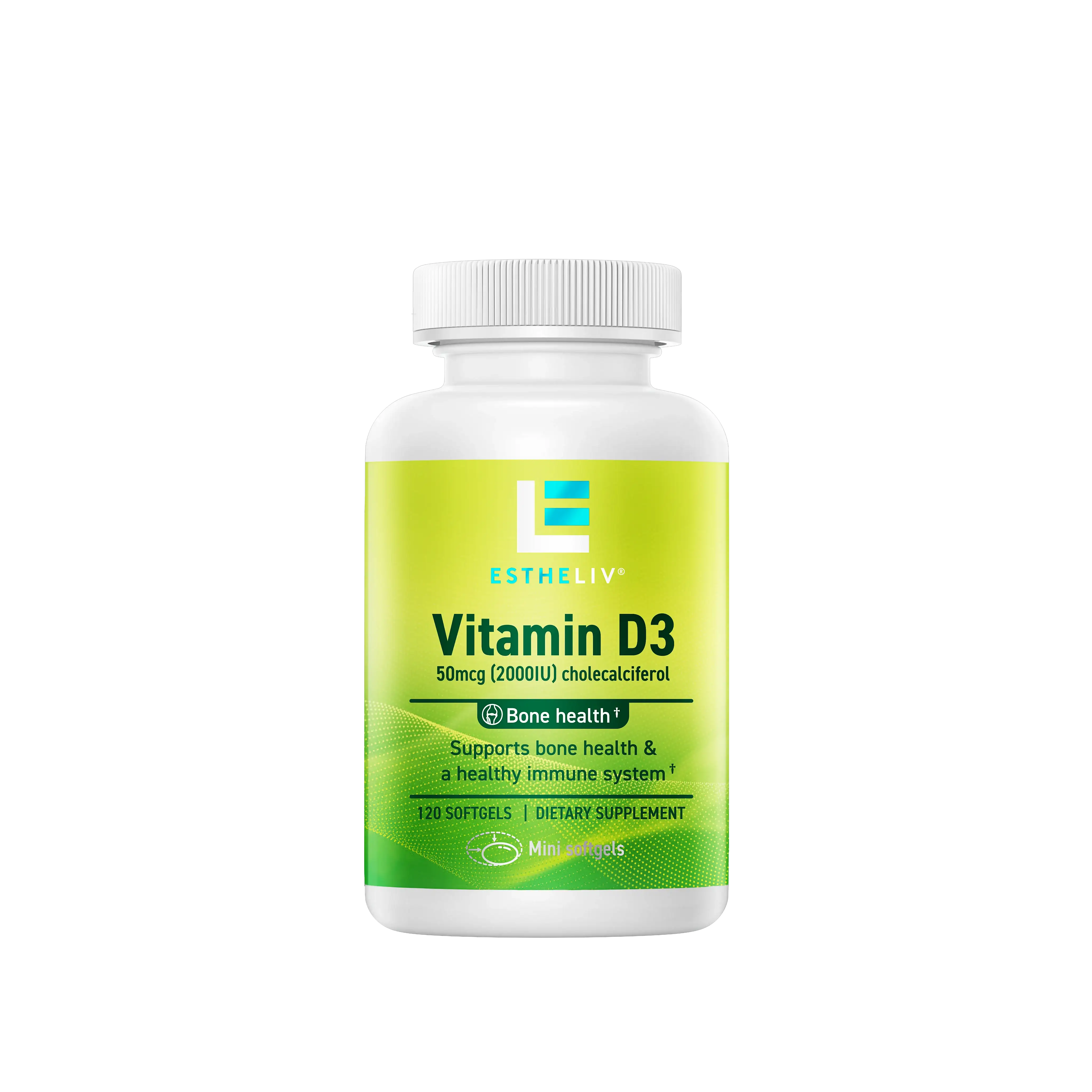 ESTHELIV® VITAMIN D3 2000IU 120 Mini Softgels
