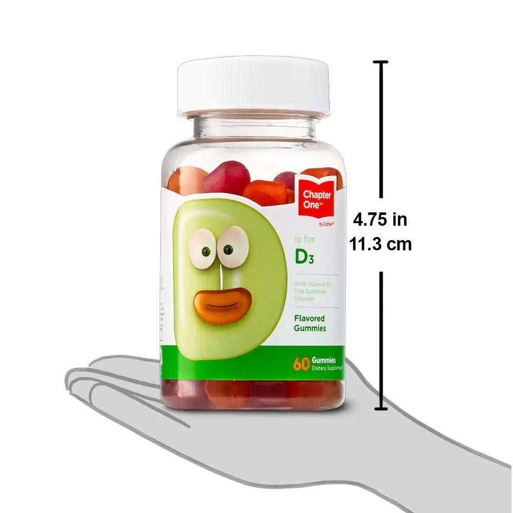 Zahler Chapter One D3 Gummies - 1000 IU Vitamin D3 per Gummy for Kids Bone, Teeth & Immune Support - 60 Gummies - HSA/FSA Eligible