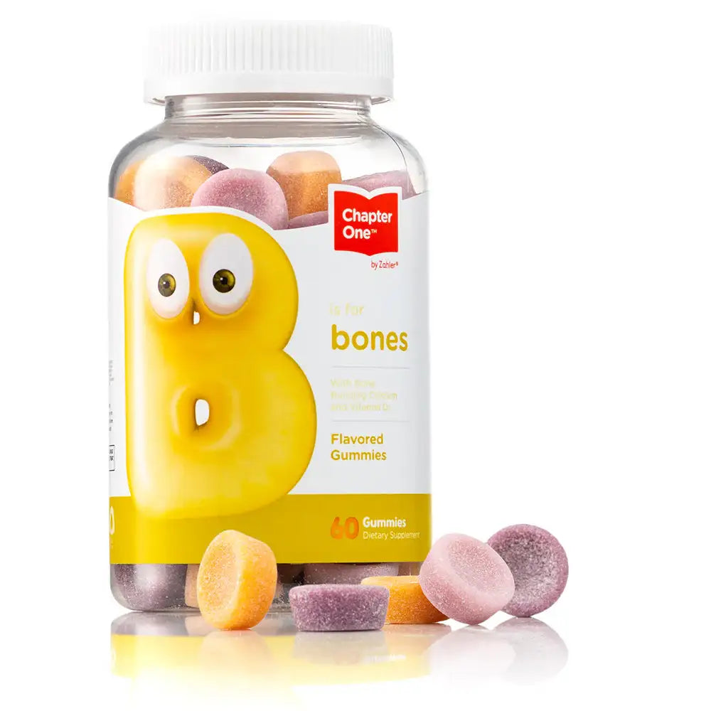 Zahler Chapter One Bone Gummies for Kids - Calcium + Vitamin D3 - Bone &  Teeth Support - Orange Strawberry Cherry - 60 Gummies - HSA/FSA Eligible