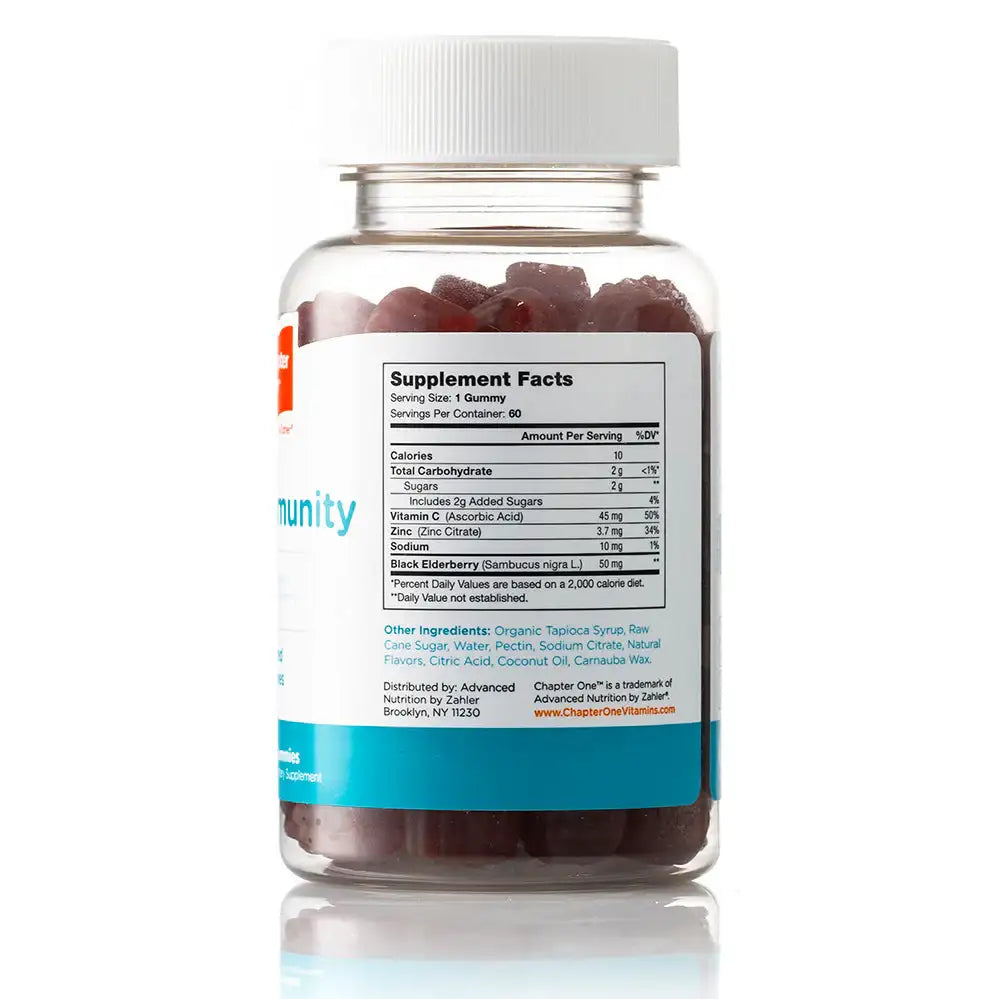 Zahler Chapter One Immunity Gummies with Elderberry, Zinc & Vitamin C - HSA/FSA Eligible, 60 Vegetarian Gummies - Gluten & Dairy Free