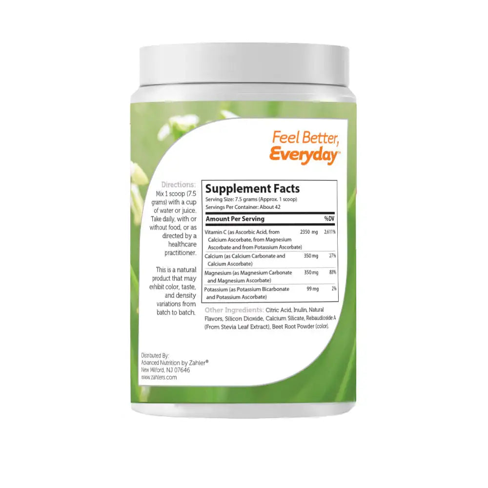Zahler Buffered C Powder - Gentle Non-Acidic Vitamin C with Calcium Magnesium  Potassium - Natural Berry Flavor - 42 Servings - HSA FSA Eligible