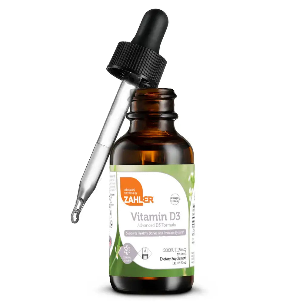 Zahler Vitamin D3 Liquid 5000 IU - High-Potency Drops for Bone & Immune Support - 1 fl oz Supplement HSA/FSA Eligible