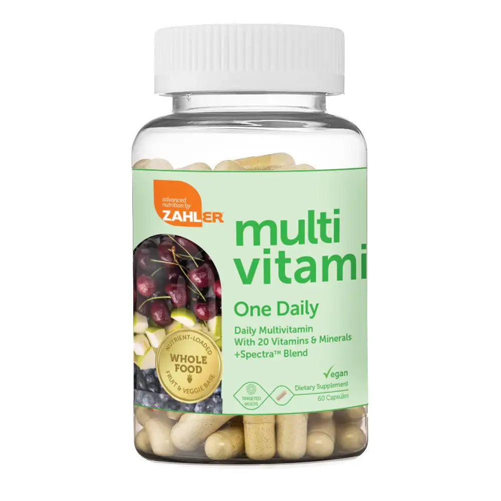 Zahler Multivitamin One Daily - Vegan Formula with 20+ Vitamins, Minerals & Organic Wholefood Blend - 60 Capsules - HSA/FSA Eligible