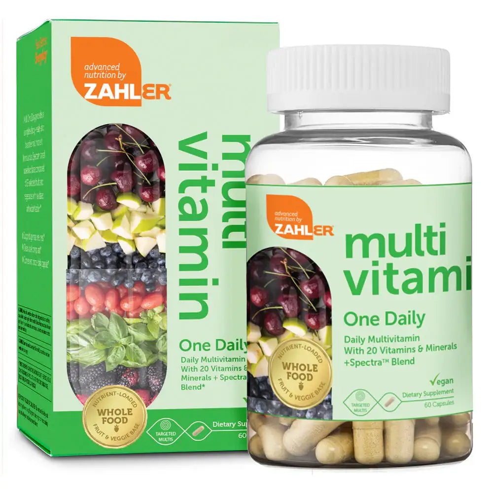 Zahler Multivitamin One Daily - Vegan Formula with 20+ Vitamins, Minerals & Organic Wholefood Blend - 60 Capsules - HSA/FSA Eligible