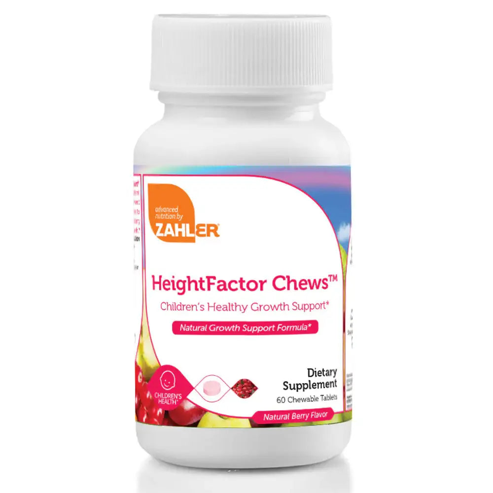 Zahler HeightFactor Chews - Kids Growth Support with Calcium, D3, K2 & Herbs, 60 Berry Tablets - HSA/FSA Eligible