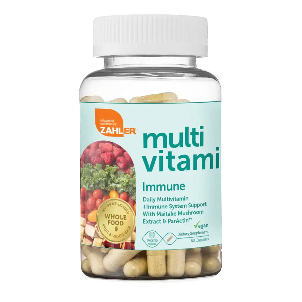 Zahler - Multivitamin Immune with Whole Food Blend + Maitake & ParActin for Daily Immune Support - 60 Capsules - HSA/FSA Eligible