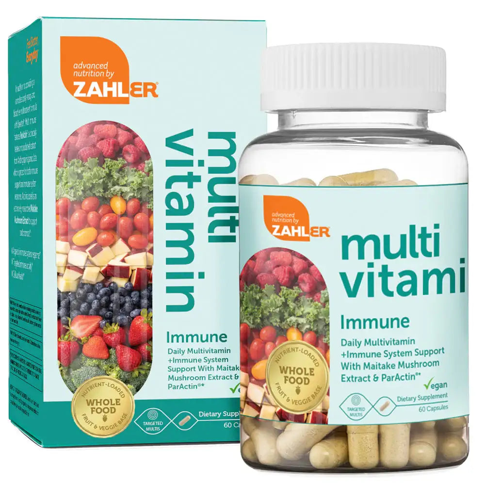 Zahler - Multivitamin Immune with Whole Food Blend + Maitake & ParActin for Daily Immune Support - 60 Capsules - HSA/FSA Eligible