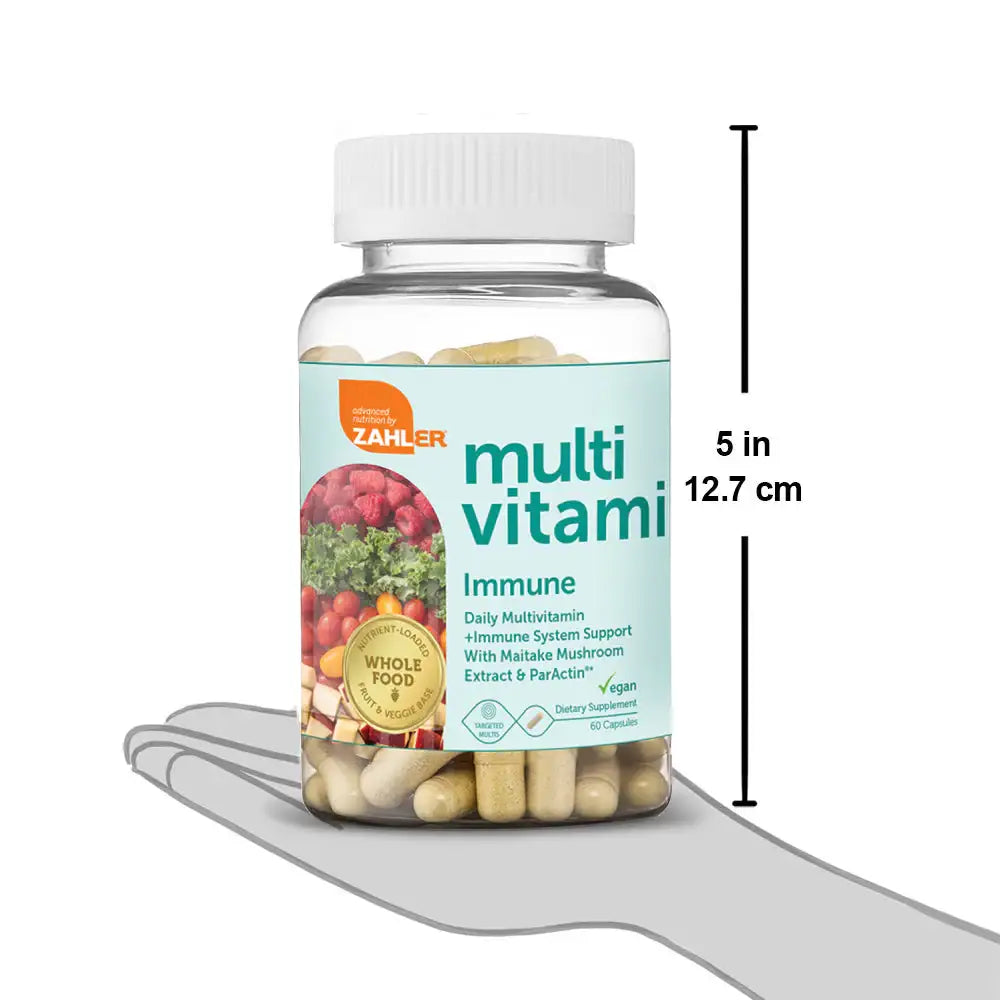 Zahler - Multivitamin Immune with Whole Food Blend + Maitake & ParActin for Daily Immune Support - 60 Capsules - HSA/FSA Eligible