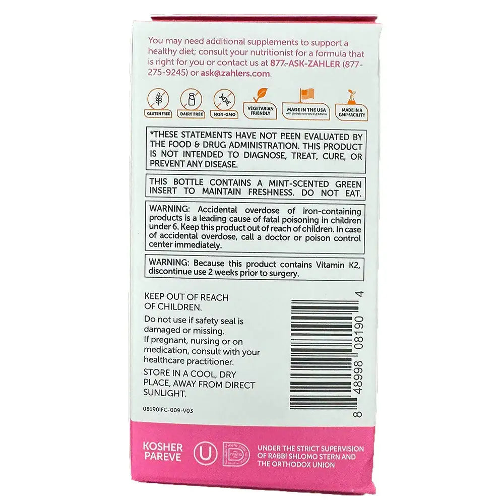 Zahler Mighty Mini - Small Prenatal Softgel with 19 Nutrients, 800mcg Folate & 100mg DHA - 90 Count - HSA/FSA Eligible