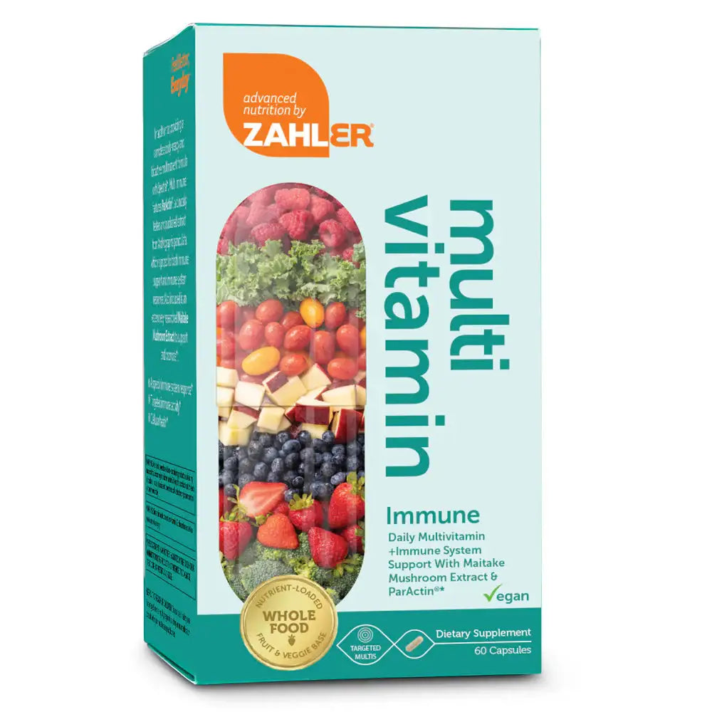 Zahler - Multivitamin Immune with Whole Food Blend + Maitake & ParActin for Daily Immune Support - 60 Capsules - HSA/FSA Eligible
