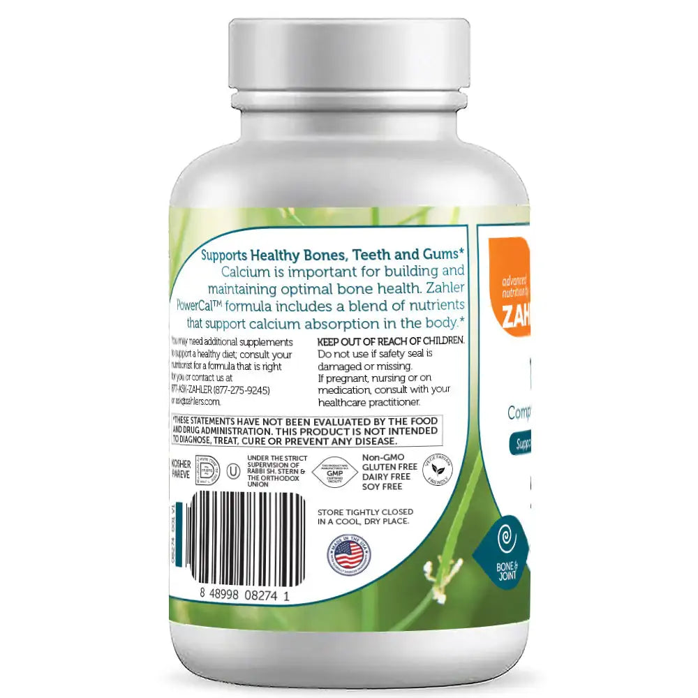 Zahler PowerCal - Comprehensive Calcium with Magnesium, Vitamin D3 & K2 - Bone Density & Joint Support - 120 Capsules - HSA/FSA Eligible