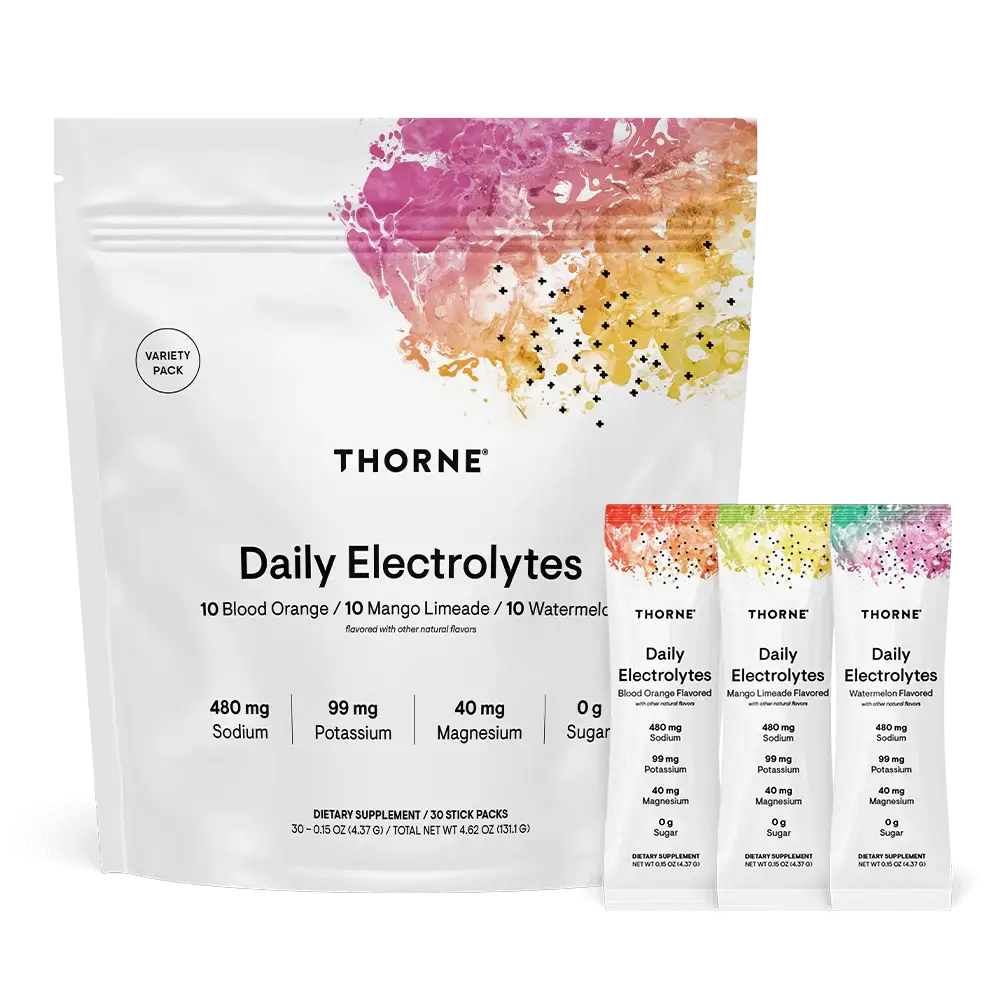 Thorne Daily Electrolytes - Sugar-Free Hydration Powder with Sodium,  Potassium, Magnesium for Workout Recovery & Fluid Balance - Watermelon Flavor