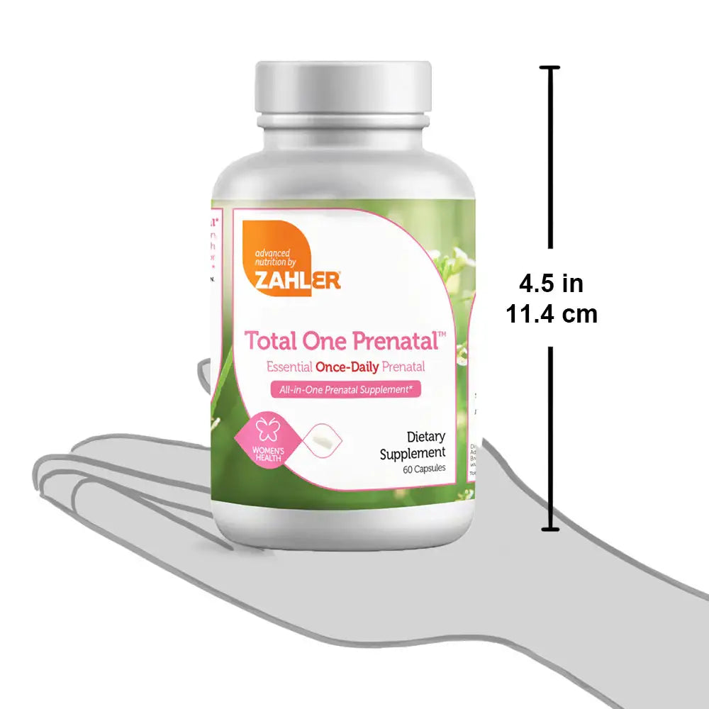 Zahler Total One Prenatal - Once-Daily Prenatal with Folate, Calcium, Chromium & More for Mom & Baby Support - 60 90 120 Capsules - HSA/FSA Eligible