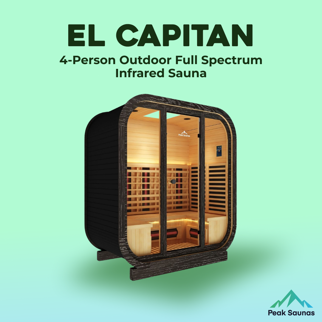 Peak Saunas El Capitan Luxury 4-Person Outdoor Full Spectrum Infrared Sauna with Smart WiFi App Control