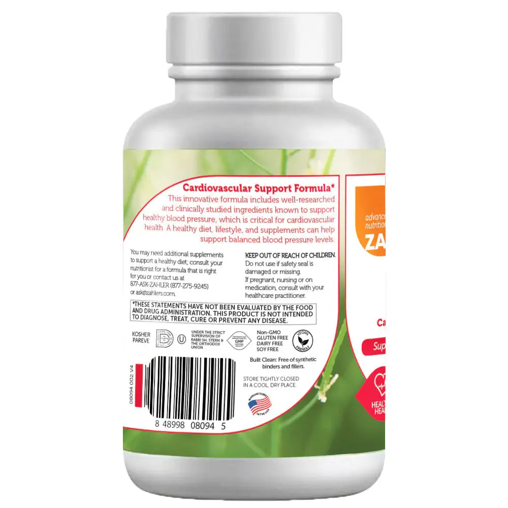 Zahler 120/80 - Blood Pressure Support Formula with Hibiscus, Grape Seed, Pomegranate and Magnesium - HSA/FSA Eligible - 60 Capsules