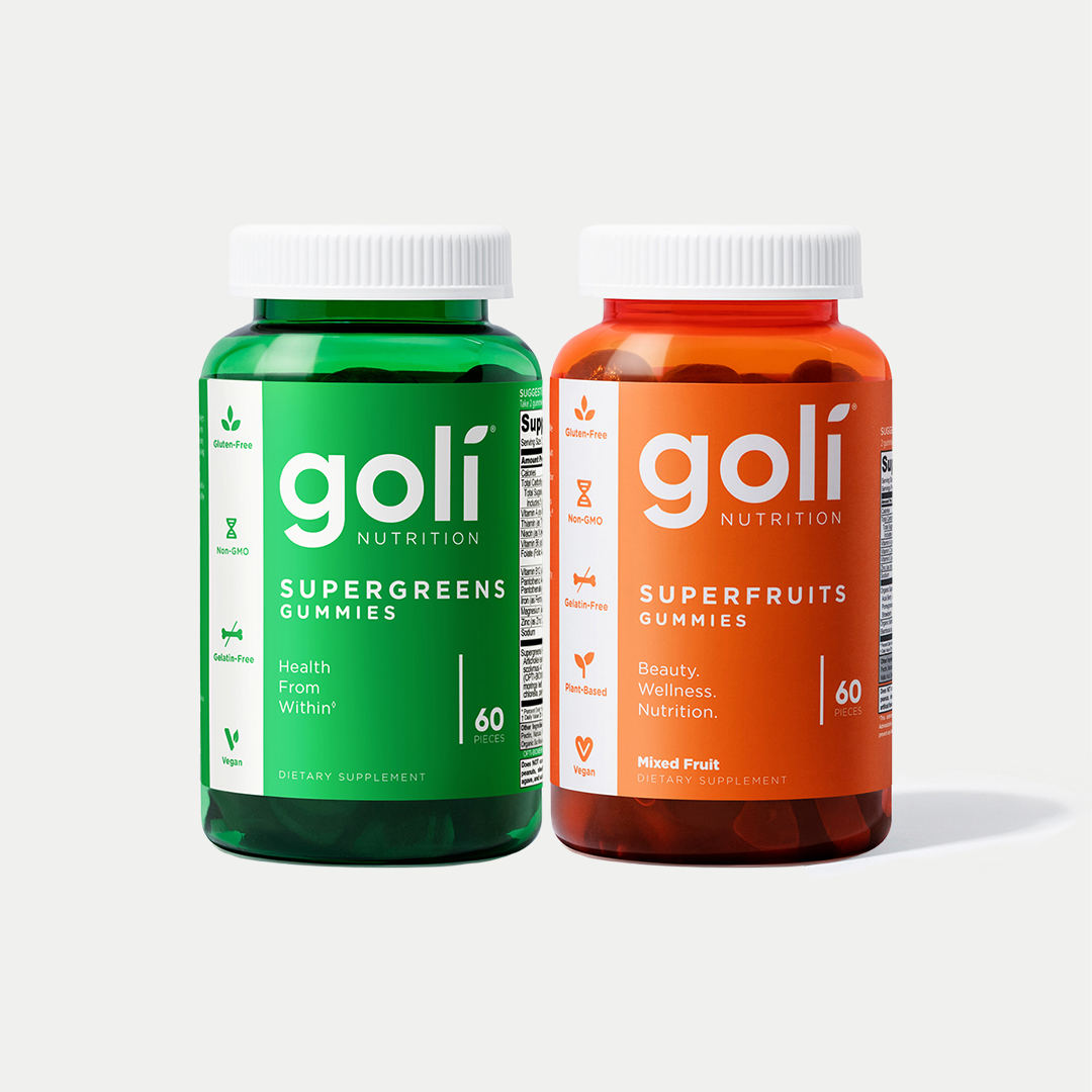 Goli Nutrition - 2 Pack of Superfruits & Supergreens - 60 Count - Digestive Health - Healthy Liver Function - Immune Support - Energy Metabolism