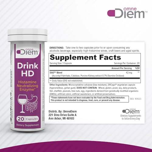 Drink HD D - Diamine Oxidase (DAO), 20 Capsules