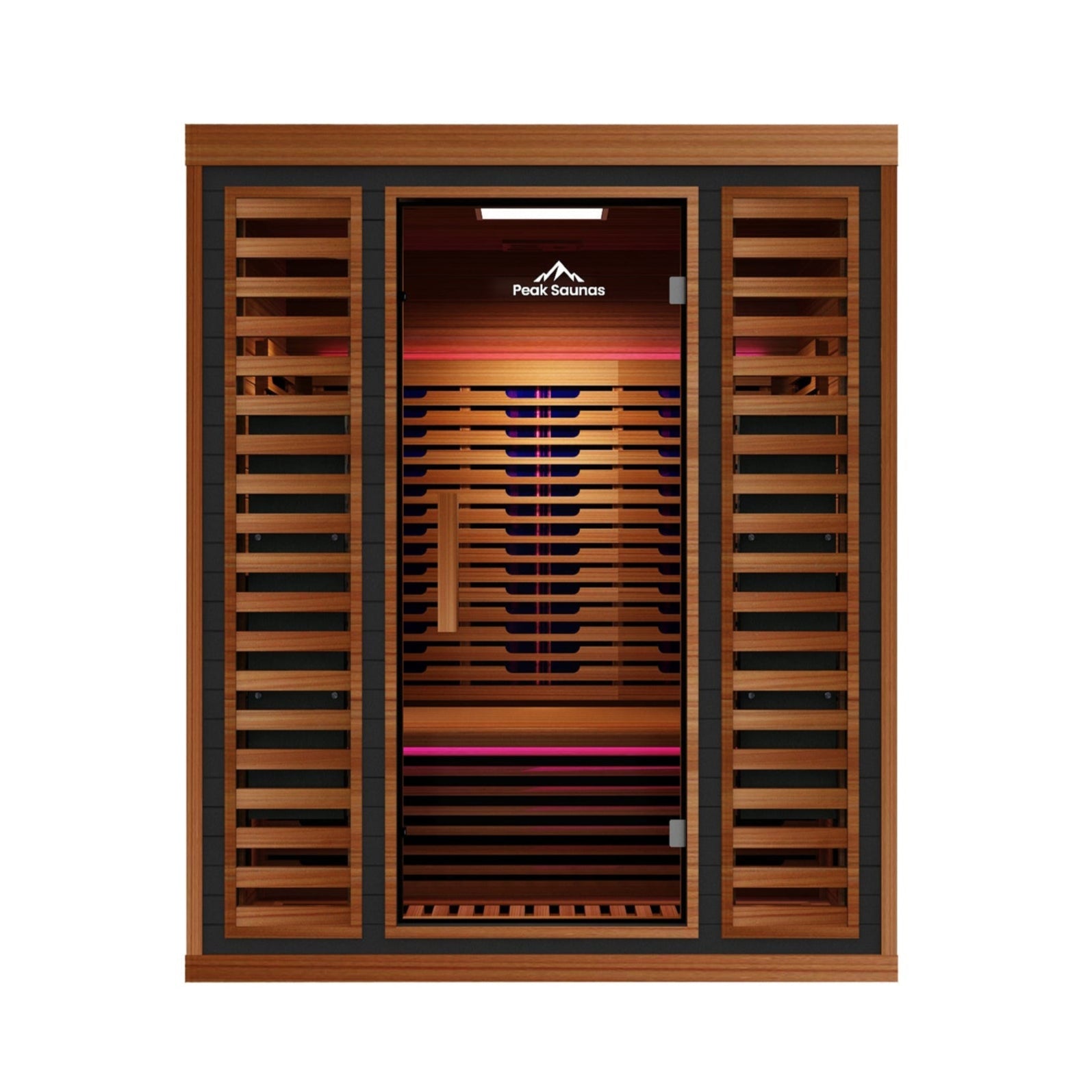 Peak Saunas Matterhorn Luxury 3-Person Full Spectrum Infrared Sauna with Two XL Medical-Grade Red Light Therapy Panels & Smart WiFi App Control