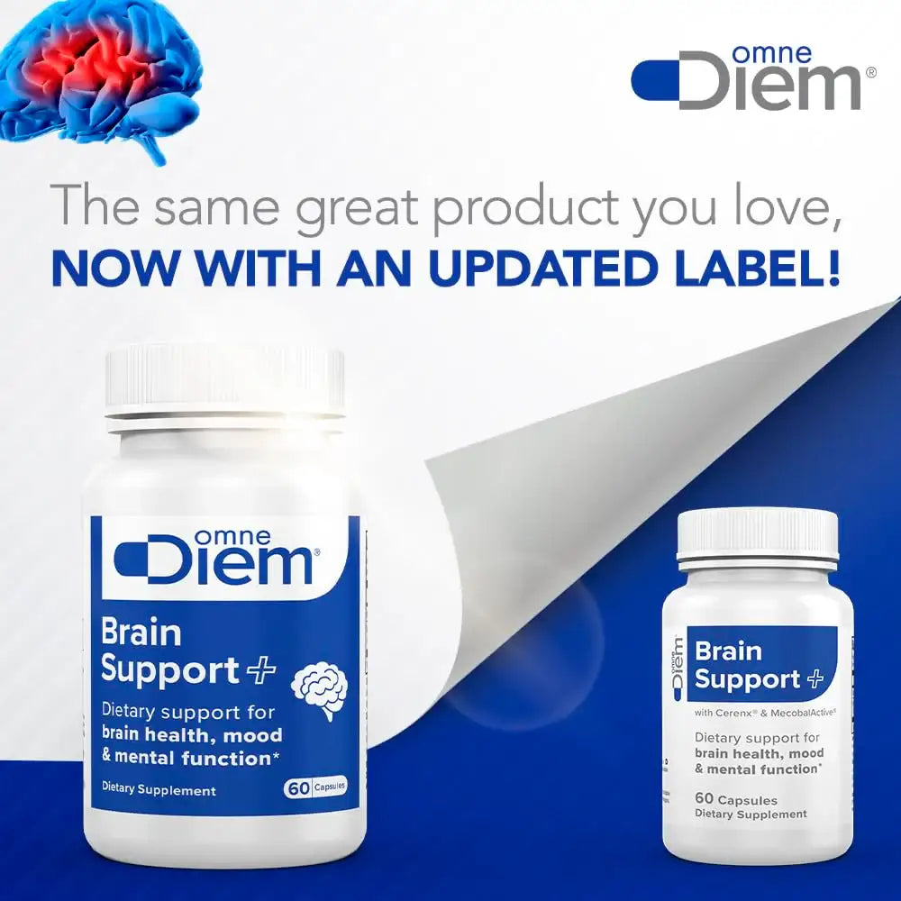 Omne Diem Brain Support with Cerenx and MecobalActive, 60 Capsules