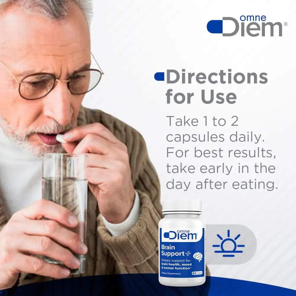Omne Diem Brain Support with Cerenx and MecobalActive, 60 Capsules