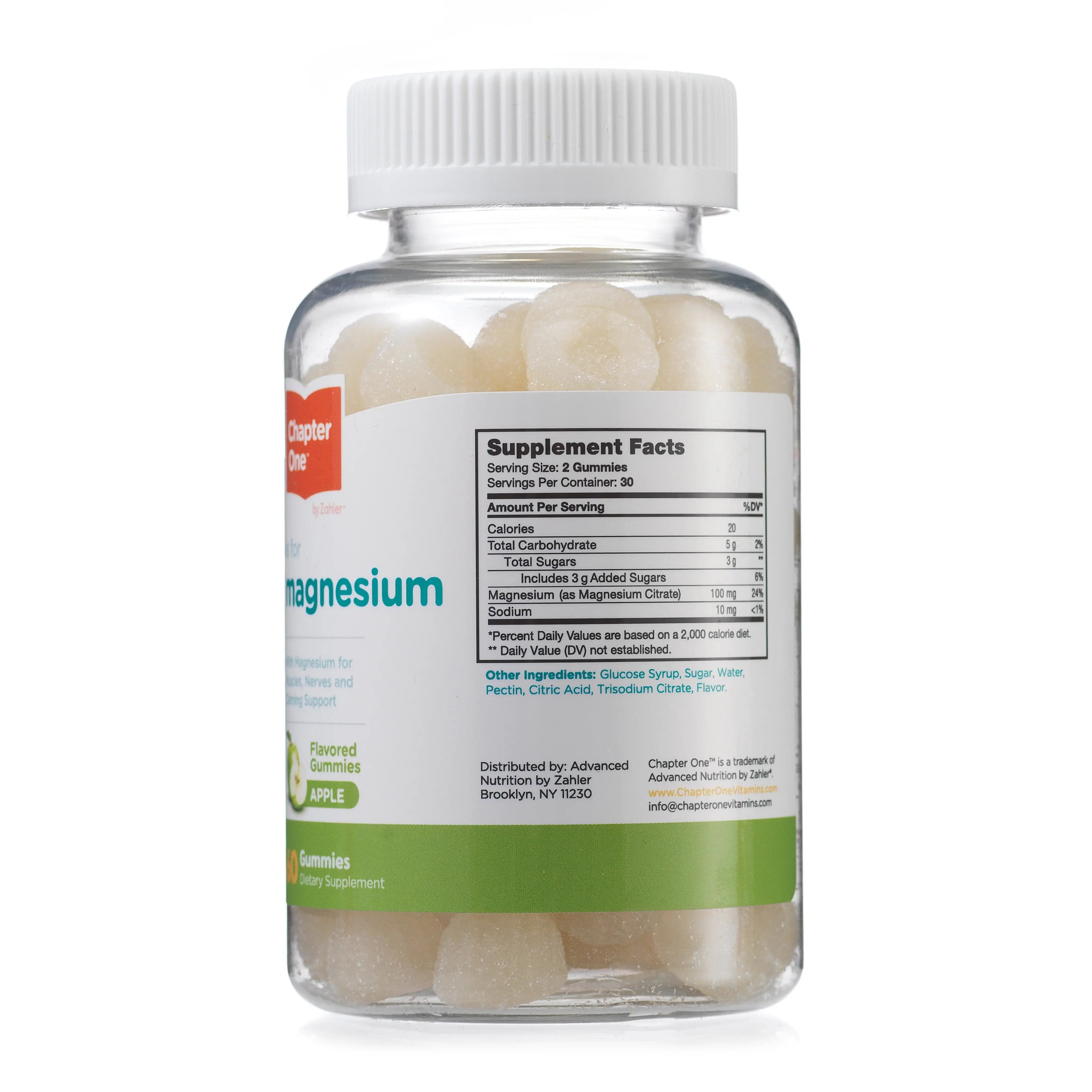 Zahler Chapter One Magnesium Gummies - Apple Flavor - Muscle Strength & Calm Support - 60 Gummies - HSA/FSA Eligible