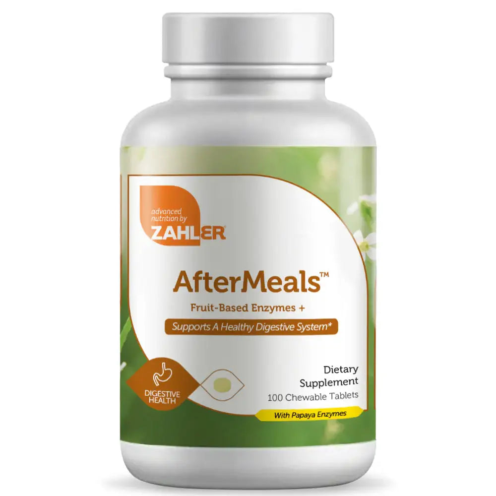 Zahler AfterMeals - Papaya Enzymes, Bromelain & Calcium - Digestive Support Chewables - 100 Tablets - HSA/FSA Eligible