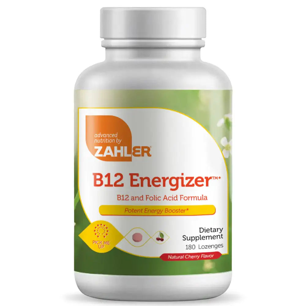 Zahler B12 Energizer Lozenges - Methylated B12 1000 mcg with Folate for Energy Mood & Nerve Support - Cherry Flavor - 90 180 360 Count - HSA FSA Eligible