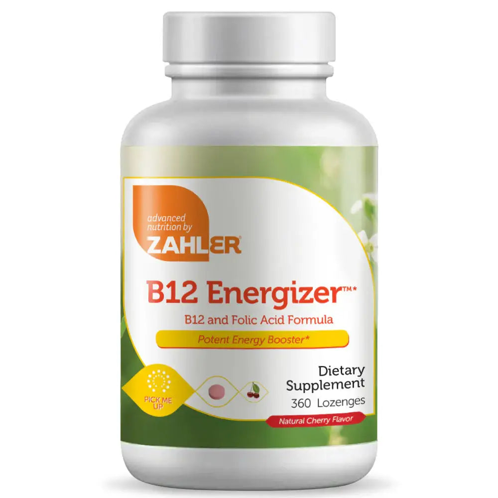 Zahler B12 Energizer Lozenges - Methylated B12 1000 mcg with Folate for Energy Mood & Nerve Support - Cherry Flavor - 90 180 360 Count - HSA FSA Eligible