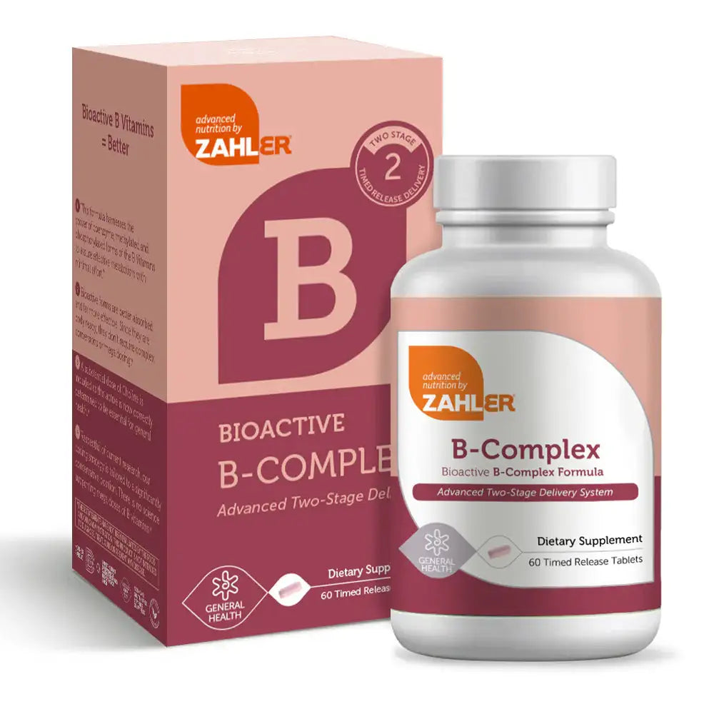 Zahler B-Complex Advanced 2-Stage Formula with Bioactive B Vitamins for Nerve and Energy Support HSA FSA Eligible